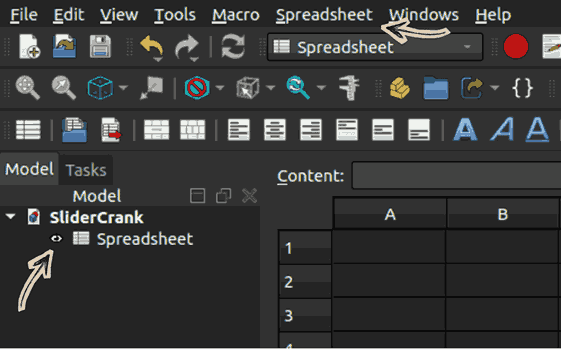 FreeCAD Spreadsheet Workbench